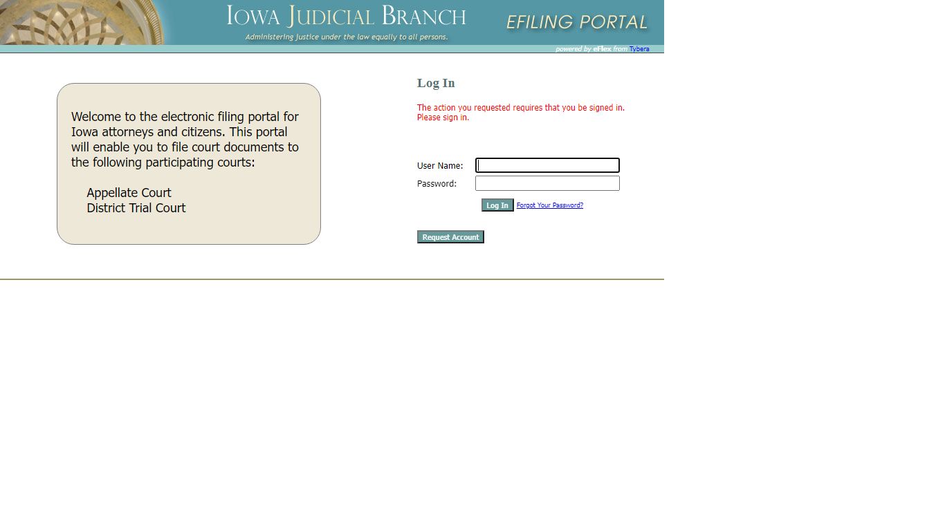 eFlex Portal - Iowa Courts Online Search