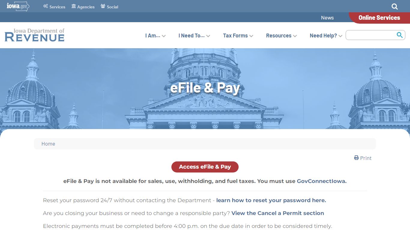 State of Iowa eFile & Pay | Iowa Department of Revenue